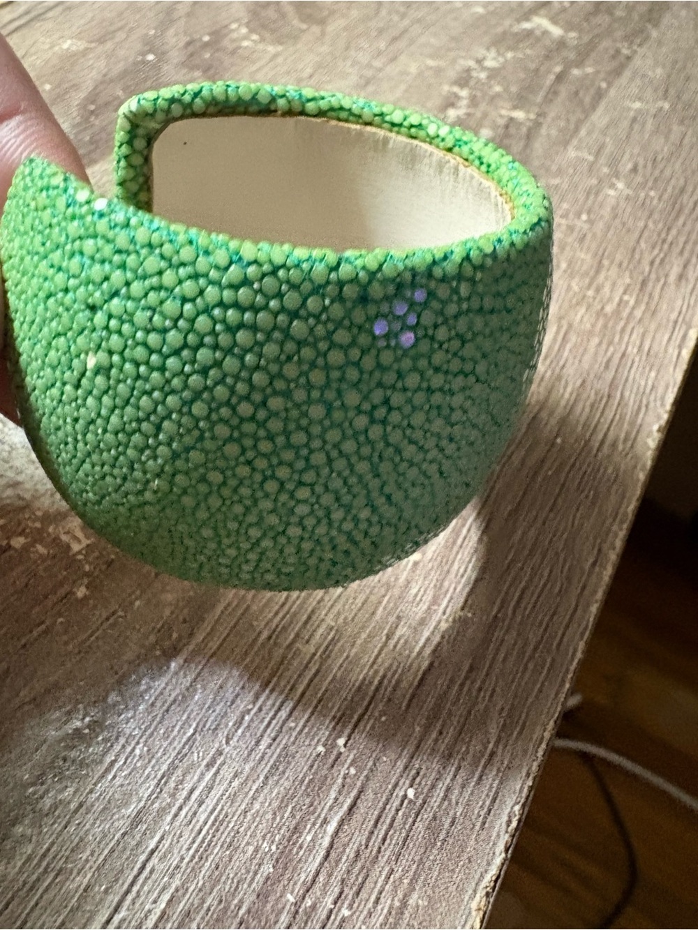 Mint Green Chunky Prismatic Presmer Cuff Bracelet